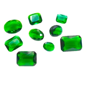 Batu Green Emerald Cutting Obsidian Sintetis Dimensi Kecil Sampai Besar Untuk  Rings Cincin