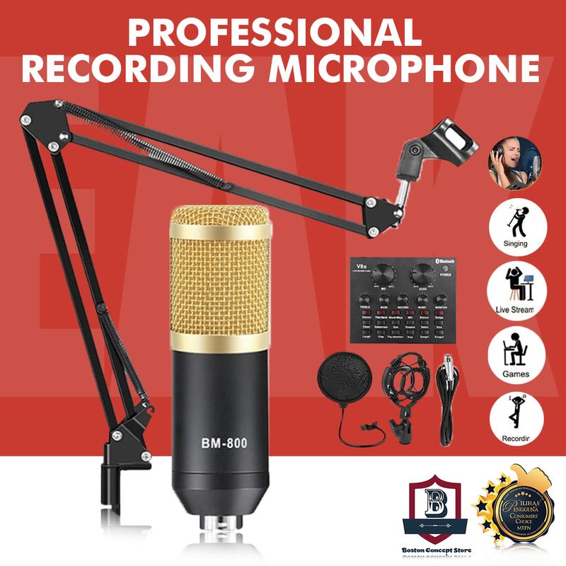New Professional Condenser BM800 with V8 Studio Microphone Vocal ...