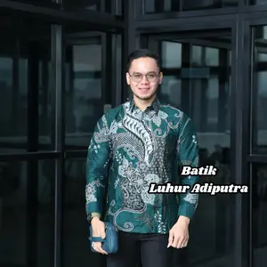 Bhadrika Emerald Kemeja Batik Pria Lengan Panjang dan Pendek Katun Prima Premium Anak Muda S M L XL XXL 4L 5L Luhur Adiputra