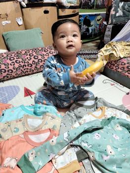 Product Review of 3 STEL velvet junior setelan baju Bayi bahan katun nyaman dan lembut size S M L LB XL XXL Setelan Fashion from t**💨 1