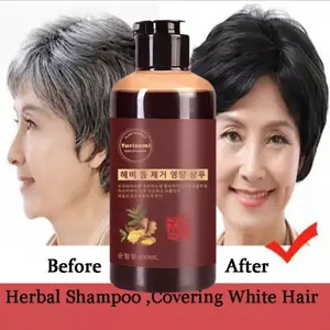 300ml Shampo Penghitam Rambut Herbal Alami Polygonum Multiflorum & Ginseng Menghilangkan Uban Menjadi Hitam Permanen Sampo Natural untuk Mencegah Rambut Rontok dan Membersihkan Ketombe Conditioner Melebatkan Haircare