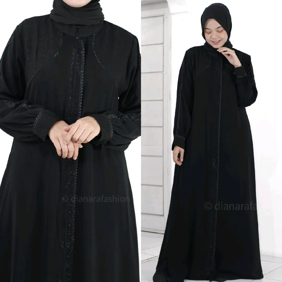 Gamis NASYA series jetblack basic terbaru limited stok Dress Muslim Mewah Lembut Cantik