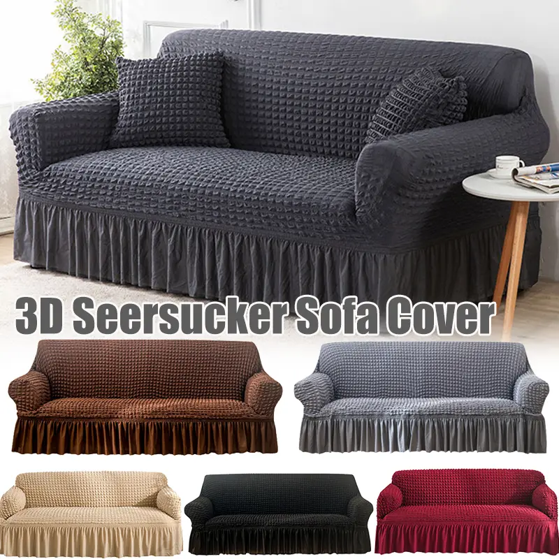 Bọc Ghế Sofa vải thun Thông Dụng 1 2 3 4 chỗ ngồi, Co Giãn Seersucker, Thích Hợp Cho Phòng Khách Vỏ Gối 0