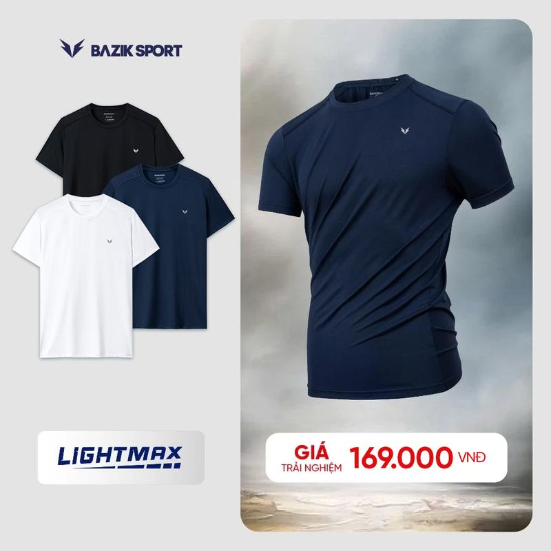  Áo Thun Thể Thao Nam Bazik Training 01 LightMax Thoáng khí Co giãn tốt Vận động thoái mái Tập Gym Cầu Lông Pickleball Basketball Sport Đồng 