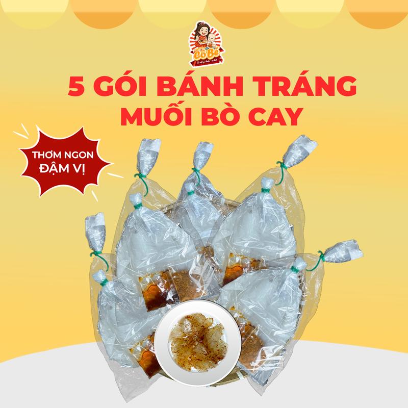 Bánh Tráng Muối Bò Cay 5 Gói Snack Ăn Vặt Food