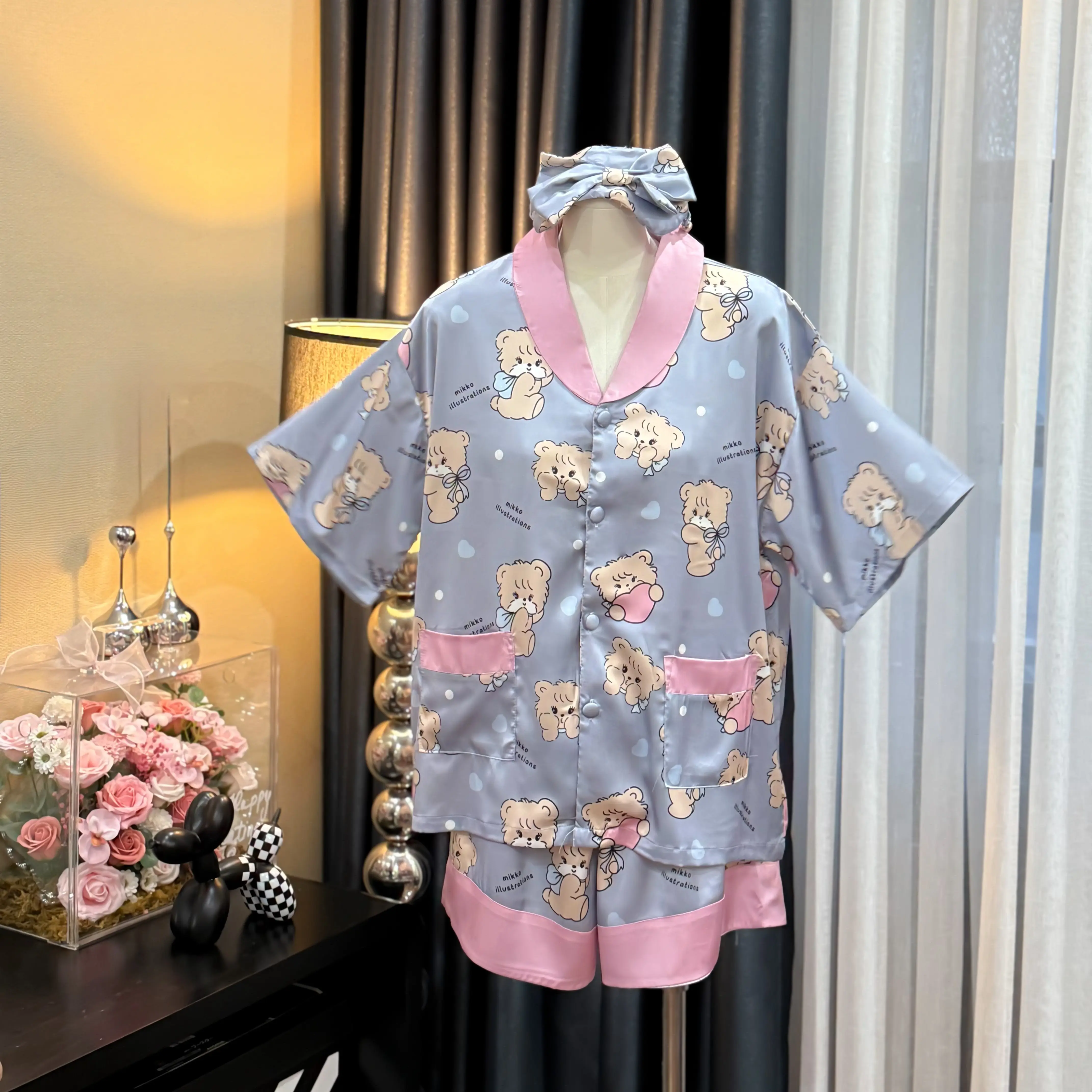 COMBO TT33 MÃ 3 BIGSIZE 1 Áo 2 QUẦN  Set Pijama Lụa Latin Ngọc Trai Mềm Mịn (40-95kg)