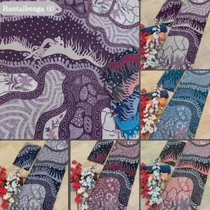 kain batik printing halus motif rantai bunga