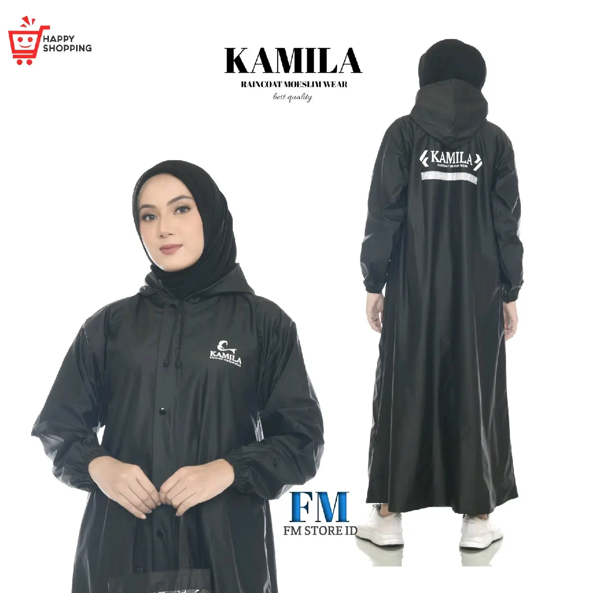 jas hujan mantel hujan muslimah syar'i model gamis terbaik KAMILA anti rembes
