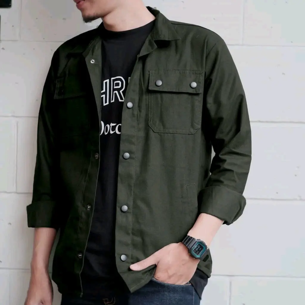 Kemeja Trucker Semi Parka Pria Cassual Premium Ready Ukuran S-XXXL