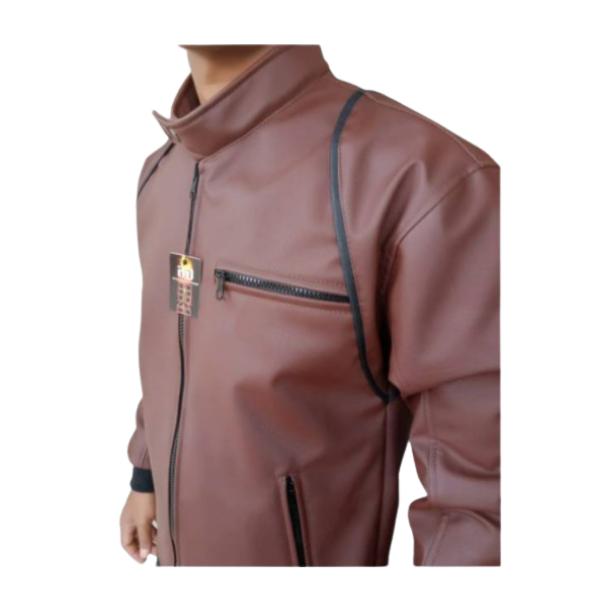 Jaket Ariel Coklat Semi Kulit 1