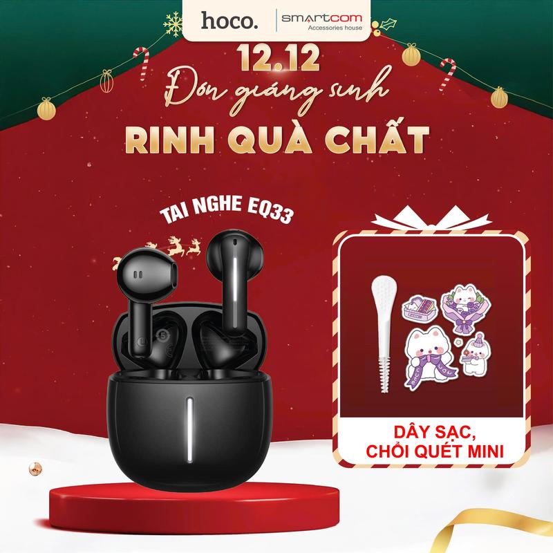 VBB MỞ BÁN Tai nghe Bluetooth v5.4 HOCO EQ33 - nhạc chất lượng cao - Có ứng dụng hỗ trợ - Công tắc Hall ghép nối nhanh chóng tai nghe iphone