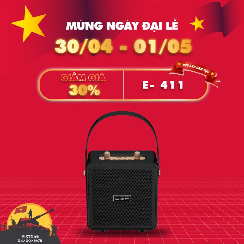 [E&P] Loa Bluetooth Nghe Nhạc E-411, Công Suất 15W Nghe Nhạc Cực Hay Âm Thanh Lớn Sống Động, Pin Trâu, Chính Hãng BH 12 Tháng Củ Loa