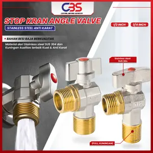 Stop Kran Angle Valve Anti Karat SUS 304 1/2 dan 3/4 / Kran Buka Tutup Kuningan Stop Keran Kuningan Stop Kran Angle Valve Anti Karat SUS 304 1/2 dan 3/4 / Kran Buka Tutup Kuningan Stop Keran Kuningan