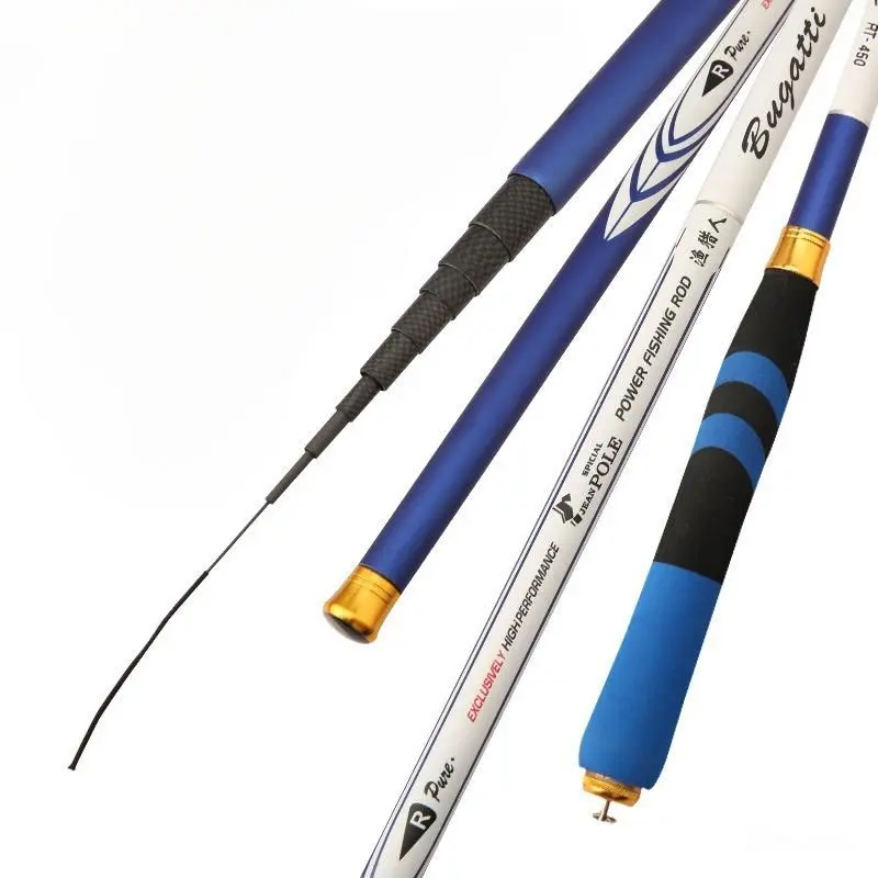 Joran Tegek Bugatti Carbon Fullset Size 2,7M - 7,2M Putih Biru Fishing Rod Telescopic Murah 0