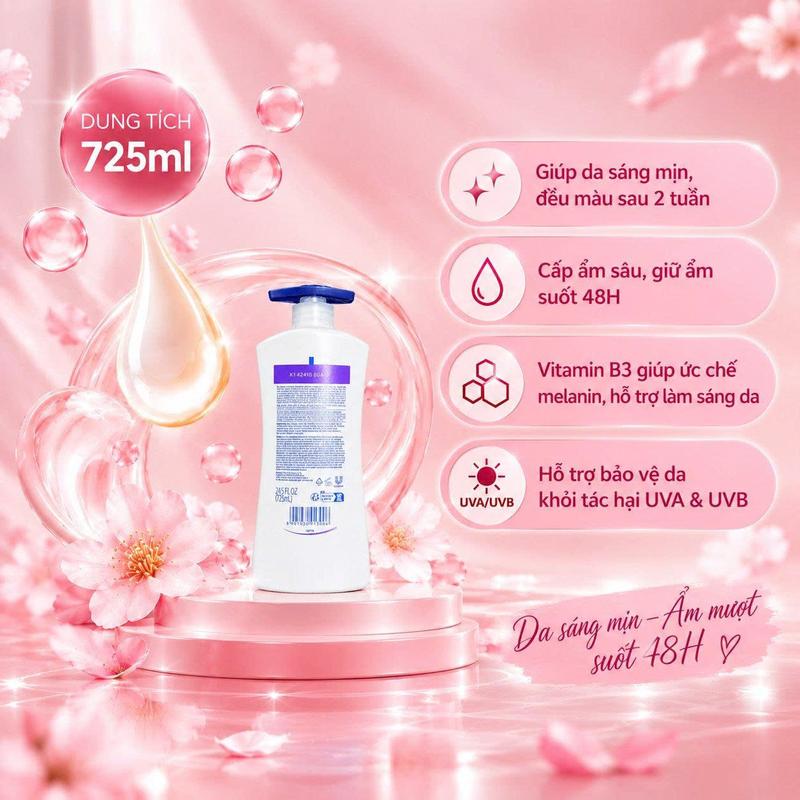 Sữa Dưỡng Thể 725ml-CHAI TRẮNG Dưỡng Ẩm 48H Cho Da Mềm Mịn