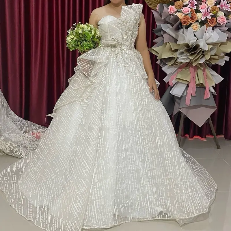 Gaun Pengantin Dada Kipas - Pesta Wanita Panjang - Dress