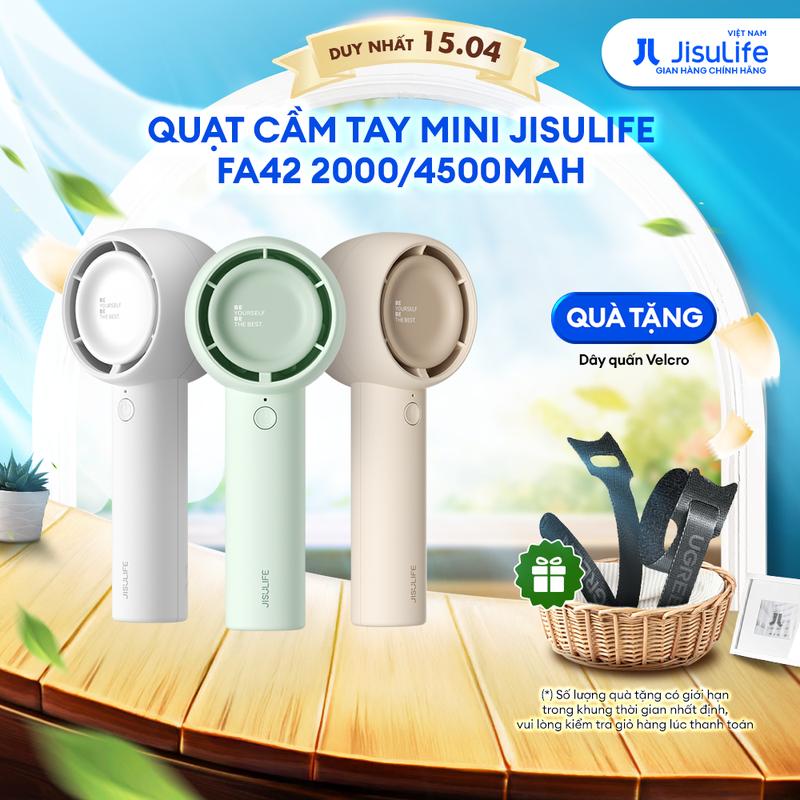 Quạt Cầm Tay Mini JISULIFE FA42 Siêu Mát - Sạc Nhanh - Pin 2000/4500mAh Sử Dụng Lên Đến 6H-12H Chính Hãng - Bảo Hành 12 Tháng