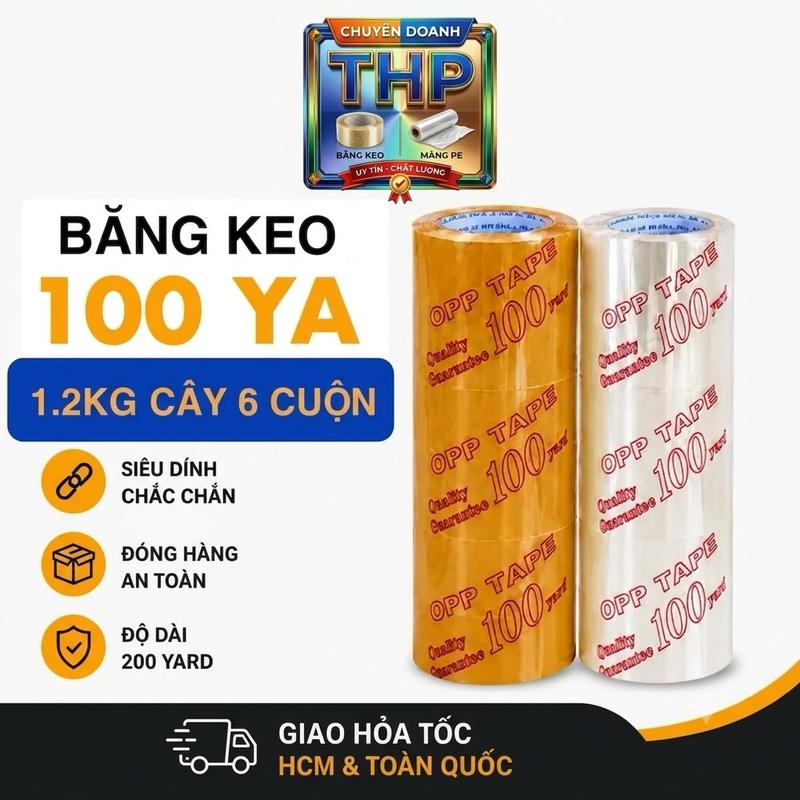 Băng Keo OPP Trong Đục 48mm Lõi Mỏng Siêu Dính Dán Thùng Carton - Gói hàng