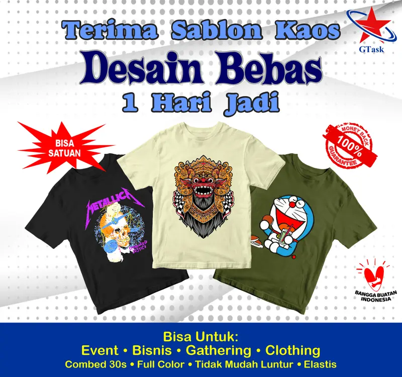 Kaos Merdeka Belajar / Baju Distro / Tshirt GTask Terlaris 2