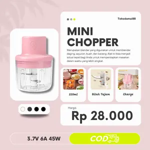 Blender Mini Chopper Elektrik Portable USB 3 Mata Pisau 250ml Tanpa Kabel Portabel Elektrik 3.7V 6A 45W Dengan Indikator Lampu Merah Biru Dan Tutup Pengaman Blender Mini Chopper Elektrik Portable USB 3 Mata Pisau 250ml Tanpa Kabel Portabel Elektrik 3.7V 6A 45W Dengan Indikator Lampu Merah Biru Dan Tutup Pengaman