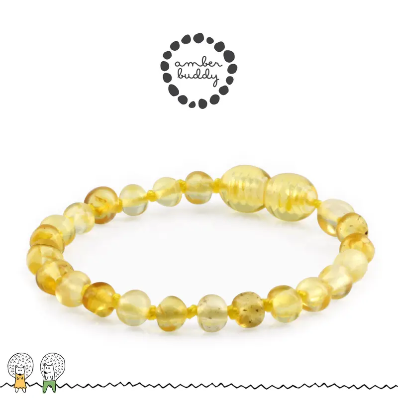 Amber Buddy - XB54Y Kalung dan Gelang Amber bayi 32cm & 14cm. Yellow 3