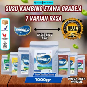 SUSU KAMBING ETAWA  BUBUK ASLI GRADE.A KADAR SUSU 60% 1KG/1000GR 7 VARIAN RASA HARGA PROMO solusi nyeri sendi