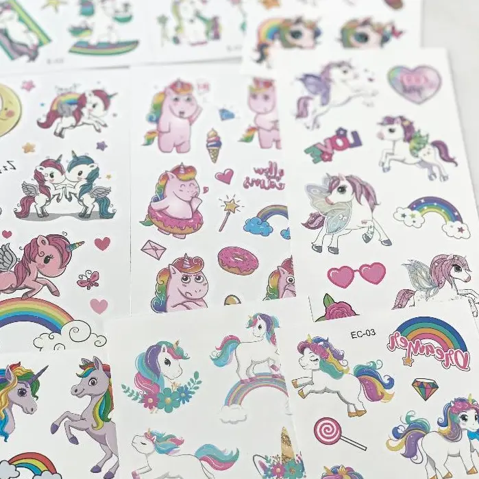 Sticker tato anak tato temporer stiker tato lucu unicorn 7