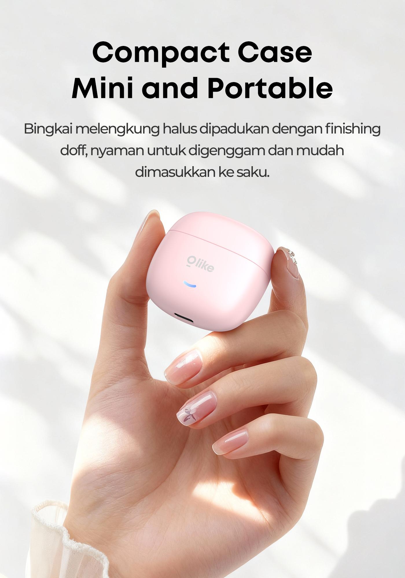 [EXCLUSIVE TONI CU] Olike Mini TWS T100S Bass True Wireless Earphone Bluetooth 6.0 Low Latency Driver 13mm Playtime 38 Hours IPX4 Waterproof Garansi 12 Bulan