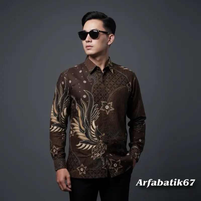 MURAI MAHOGANY Kemeja batik pria lengan panjang katun prima premium lapis furing hero ready seragaman by arfabatik67 Atasan Baju Batik