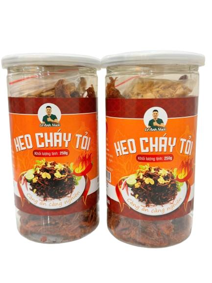 VỊ CAY TÊ Combo Khô heo cháy tỏi Lê Anh Nuôi 2 hũ 250g 250gx2