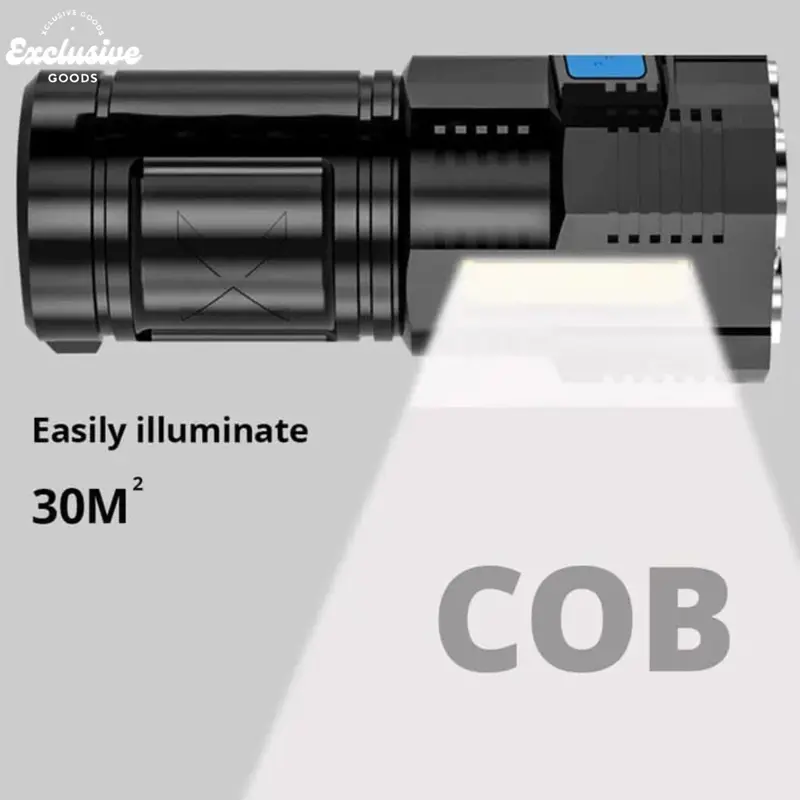 [XGoods] SENTER LED 4 MATA 48W + 20W SENTER CAS SENTER LED CHARGEABLE SUPER TERANG EMERGENCY LAMP Lampu Putih 3