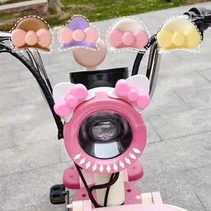 Aksesori Helm Listrik Imut - Hiasan Telinga Panda & Pita - Dekorasi Lucu untuk Skuter/Motor Listrik - Cocok untuk Wanita & Anak - Ready Stok & Diskon Besar!