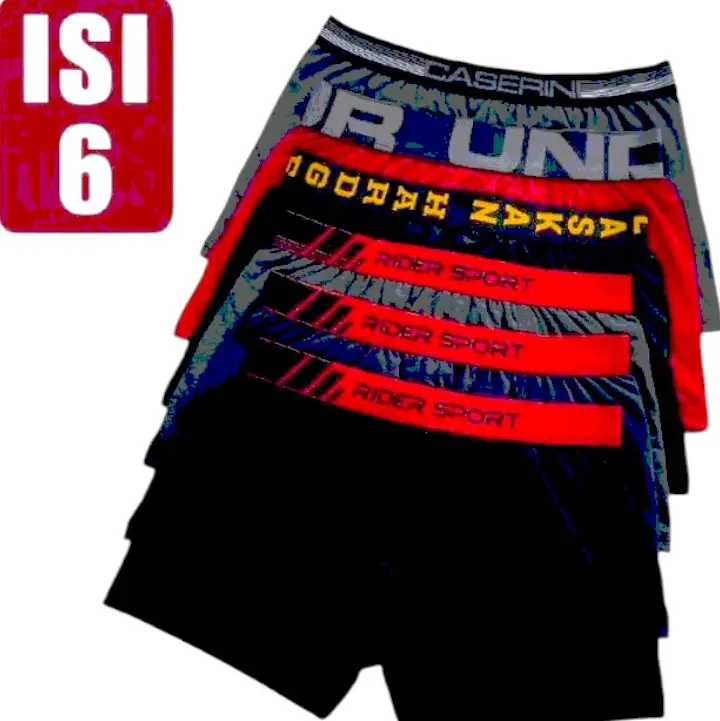 Boxer 1 paket boxer cowok CD Pria Dewasa Hitam Remaja Spandex XXL - 6 Pcs Katun Lembut Nyaman Karet jockstrap ice  silk  pria Pendek spender