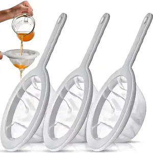 Saringan Makanan Minuman Multifungsi Nylon Mesh 200 400 500 dengan Gagang PP Food Grade - Kitchenware, Tepung Alat