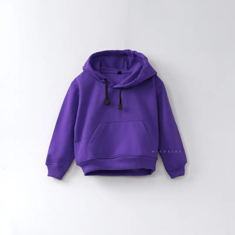 Micokids - Jaket Kupluk Anak Sweater Hoodie Tali Polos Katun Fleece Premium Super Soft 1 - 10 Tahun Pakaian Baju Fashion Laki-Laki Perempuan 7