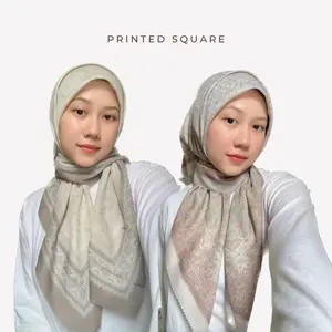 Pattern Square Scarf Malay Printed hyholaa