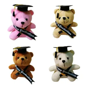 Boneka teddy bear wisuda boneka Beruang Wisuda Selendang 15 cm Bahan Lembut dengan Topi Wisuda dan Tali Selendang Happy Graduation Dolls