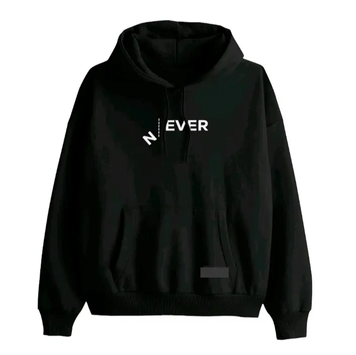 Appearance Hoodie Sweater Distro Sablon Never Bahan Fleece Poly Brand Bandung Pria Wanita Zipper Unisex Tebal Keren Hitam