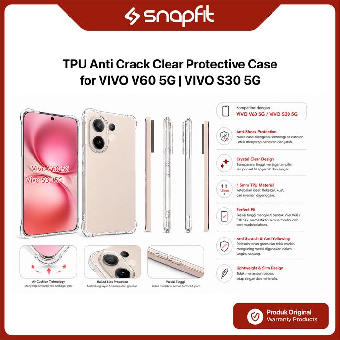 Gambar Case Compatible for VIVO V60 5G / VIVO S30 5G SNAPFIT TPU Anti Crack Clear Transparent Protective Cover Casing dari Supcase Official ID Kota Administrasi Jakarta Barat Tokopedia