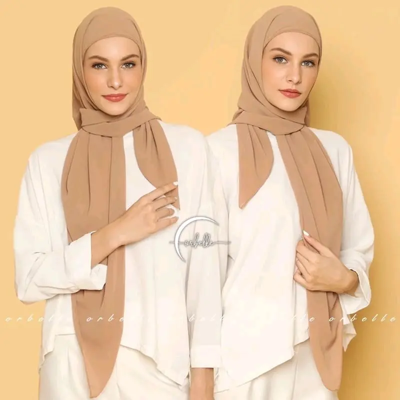 Kerudung Segitiga Instan Inner 2 Layer 120x120 Ceruty Babydoll ByGaffiDhay - Nyaman, Pashmina, Jilbab, Variasi 0