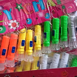 GANTUNGAN KUNCI SENTER MINI  LAMPU WARNA ISI 12 PCS//