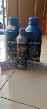 Product Review of DashOil 4T Semi Sintetik 15W50 API SN JASO MA2 1 LITER from 𝓙** 1