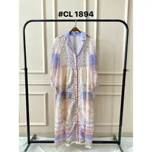 Lafreya Cleome Outer ZimmerMxx  Stelan Cameron Bersk4 Gamis Finley Premium Fit Wanita Panjang Kancing Variasi