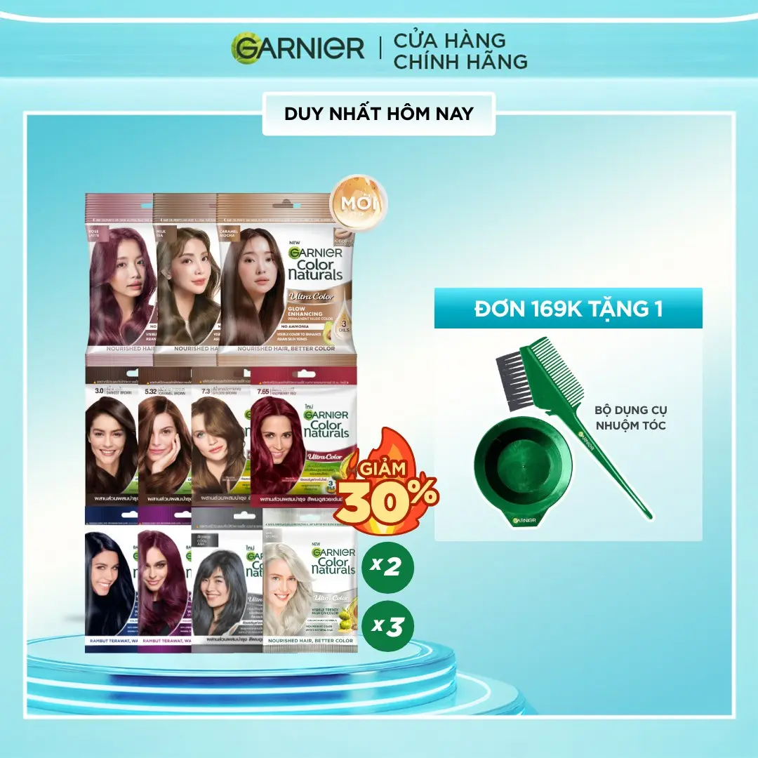 KEM NHUỘM TÓC MÀU THỜI TRANG GARNIER COLOR NATURALS ULTRA COLORS - COOL ASH - XÁM KHÓI