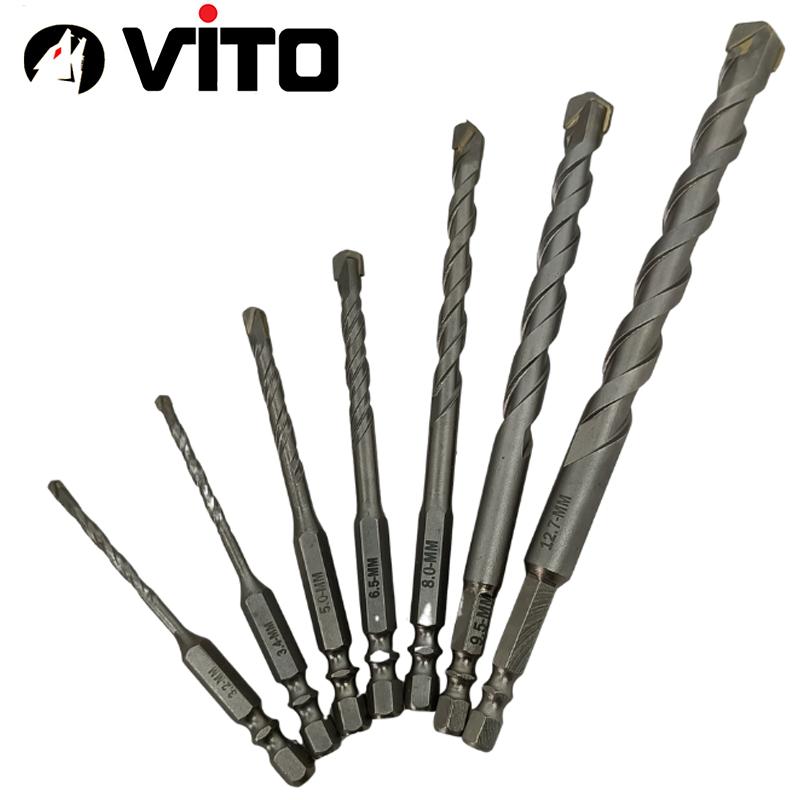 Mũi Khoan Không Tắc Kê Đa Năng Chuôi Lục Giác VITO Khoan Tường Gạch Men Bắn Vít Trực Tiếp Đủ Size 