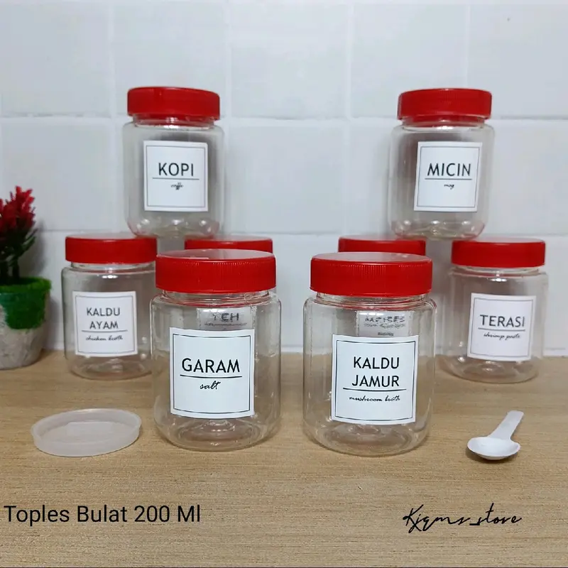 TOPLES BULAT 200 ML TUTUP MERAH FREE SENDOK DAN SETIKER DAN BUBBLE WRAP 3
