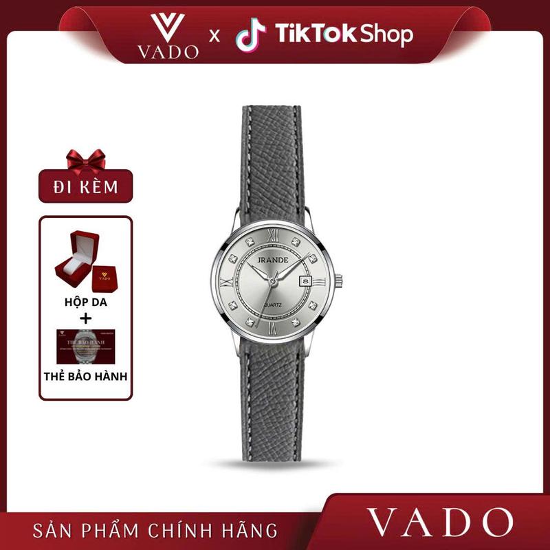   LIVE - DH9725J  Đồng hồ nữ nhỏ gọn mặt tròn dây da,mặt số đính đá phong cách cổ điển - DH9725 JRANDE 