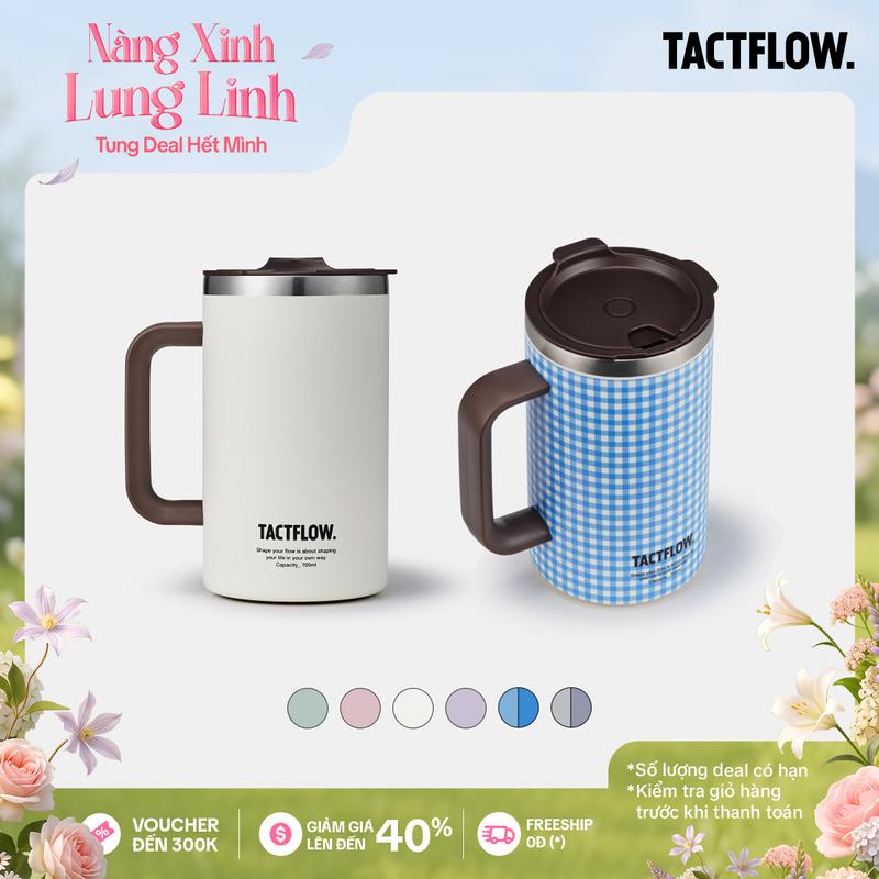 [TACTFLOW] Cốc giữ nhiệt có quai cầm - TFB201-206 Mug Tumbler 700ml - 6 màu