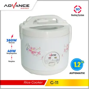 Advance G-11 Rice Cooker 1.2L Magic Com 380W Penanak nasi Tutup Kaca Transparan