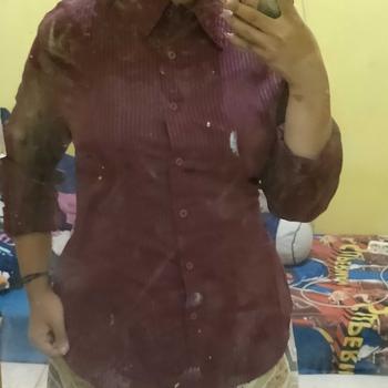 Product Review of Wispie Girl Boss Fitted Shirt | Kemeja kerja wanita fit garis stripe karet Lembut pink hijau biru from 6** 𝐒**𝐲 0